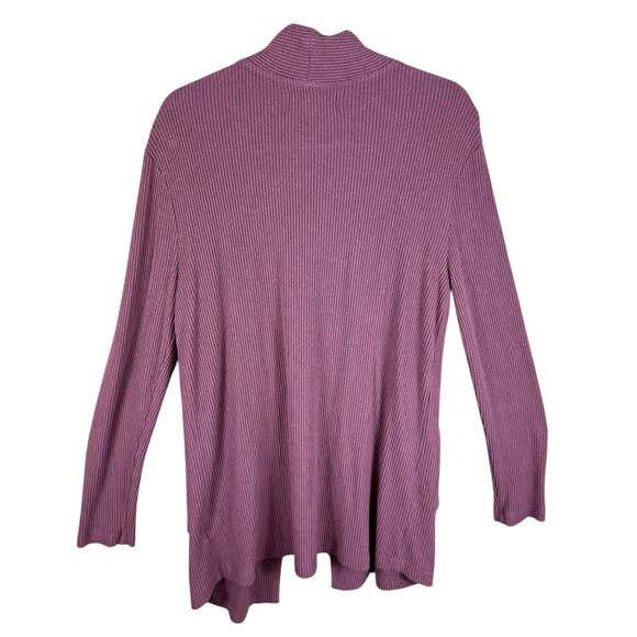 DOLAN West Coast Collection Mauve Oversized Open Ribbed Cardigan Pockets Size M - Picture 2 of 6